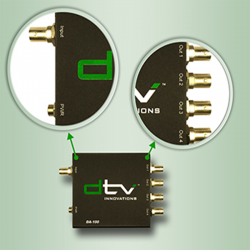 DTV Innovations DA-100 1×4 ASI/310M/SD-SDI Distribution Amplifier